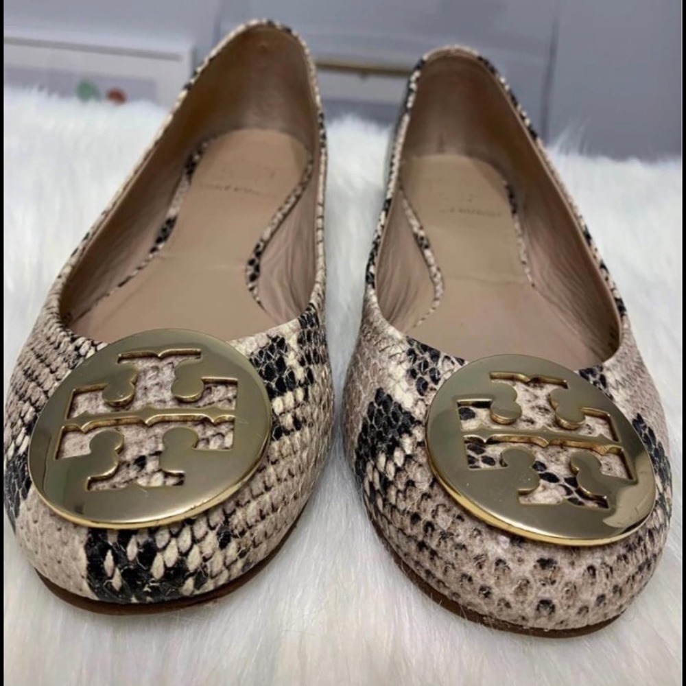 Tory Burch Snake Skin Flats 6.5 M